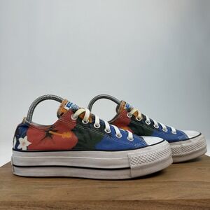 Womens‎ Converse CTAS Low Platform Floral Canvas Casual Sneakers Shoes Size 8 M